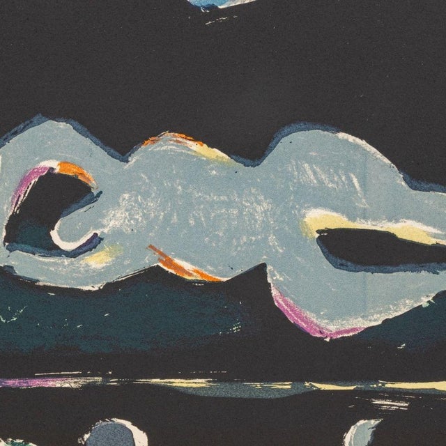 Manfred Schwartz (American, b. Poland, 1909-1970), "Flowering Moon", Lithograph on Paper, mid 20th century, reclining...