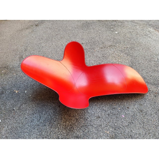 Lazy Mary Chaise Longue in Red Leather by Monica Graffeo for Disguincio, 1980s For Sale - Image 6 of 8