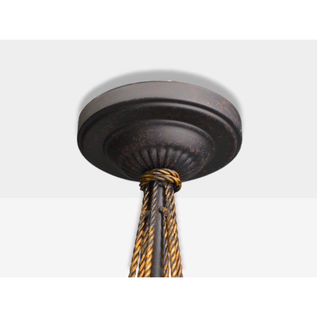 1960s Hollywood Regency Style, Metal, Brass, Tassel Motif Chandelier, Usa, 1960s For Sale - Image 5 of 9