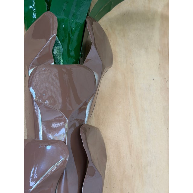 Monumental Sculptural Architectural Custom Metal Tole Palm Tree Wall Installations-Pair For Sale In Naples, FL - Image 6 of 12