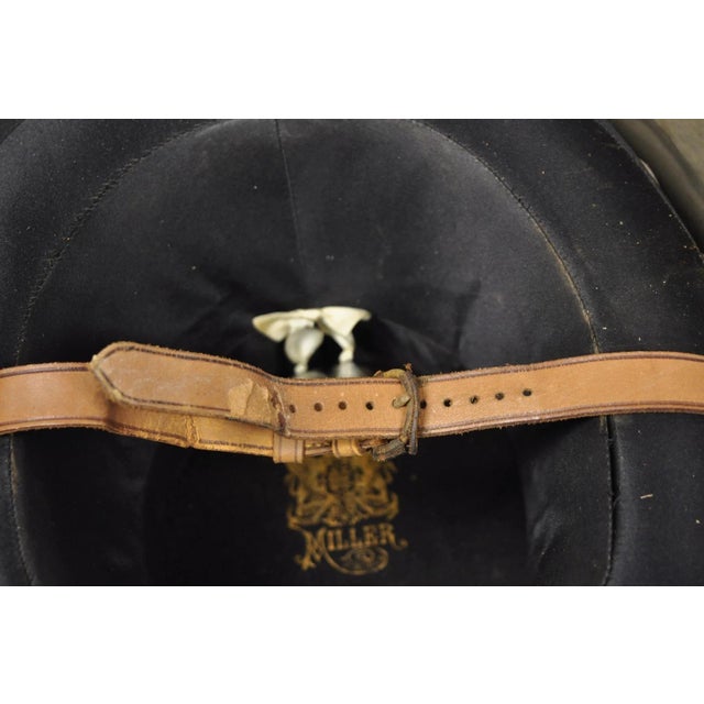 Antique Victorian Brown Leather Travel Case Hat Box W/ Miller of Ny Silk Top Hat For Sale - Image 16 of 18