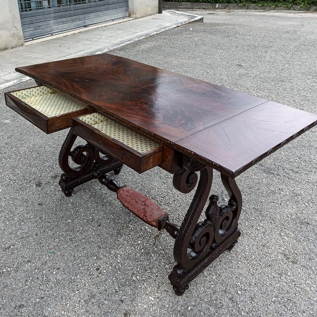 Vintage Carved Desk Table For Sale - Image 4 of 18