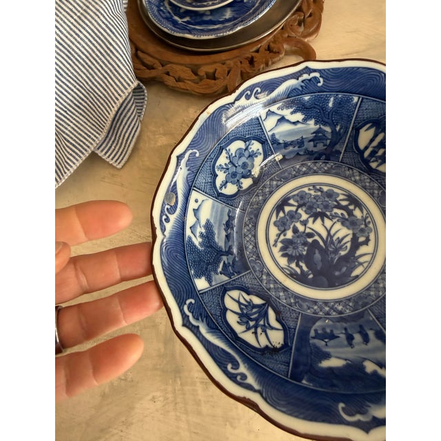 Andrea by Sadek Blue and White Chinoiserie Bowl 7.5 Inch Decorative Porcelain Dish For Sale - Image 9 of 11