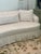 Vintage Curved Skirted Sofa Reupholstered in Ivory Silk Damask For Sale - Image 4 of 13