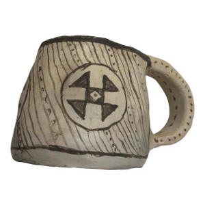 Vintage Handmade Native Style Ceramic Mug