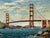 Vintage California Golden Gate Bridge Miniature Oil Painting by Jean Bowler, c. 1980 Original Signed Oil on Board | San...