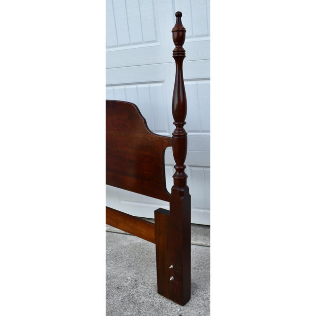 Cherry Queen/Full Headboard Vintage Poster Bed Chippendale Style For Sale - Image 11 of 13