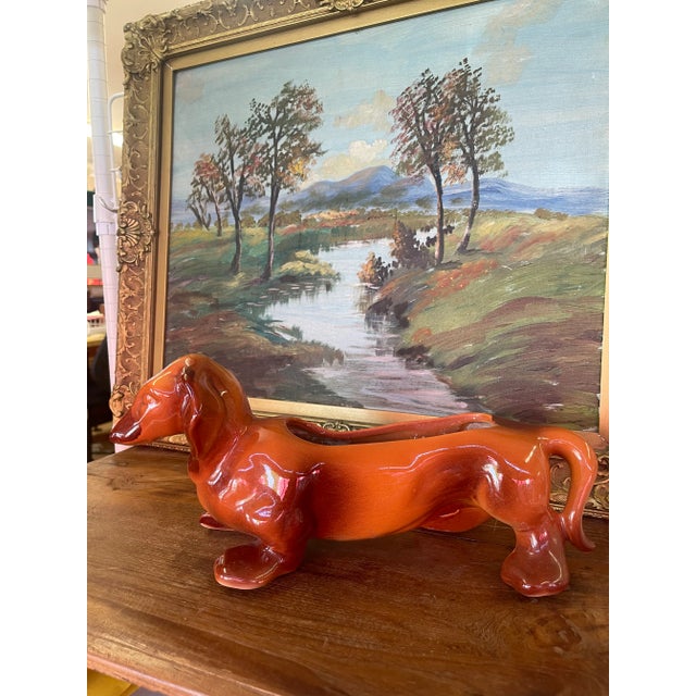Vintage Hull Pottery Dachshund Planter, Mid-Century Ceramic Dog Figurine, Usa For Sale - Image 4 of 10
