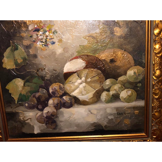 1990s Pam Rogers Original Still Life Oil Painting in Ornate Gilt Frame W/ Coa For Sale In New York - Image 6 of 10