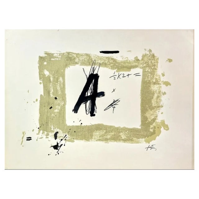 Antoni Tapies, The Letter A, Original Lithograph, 1976 For Sale