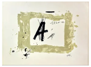 Antoni Tapies, The Letter A, Original Lithograph, 1976