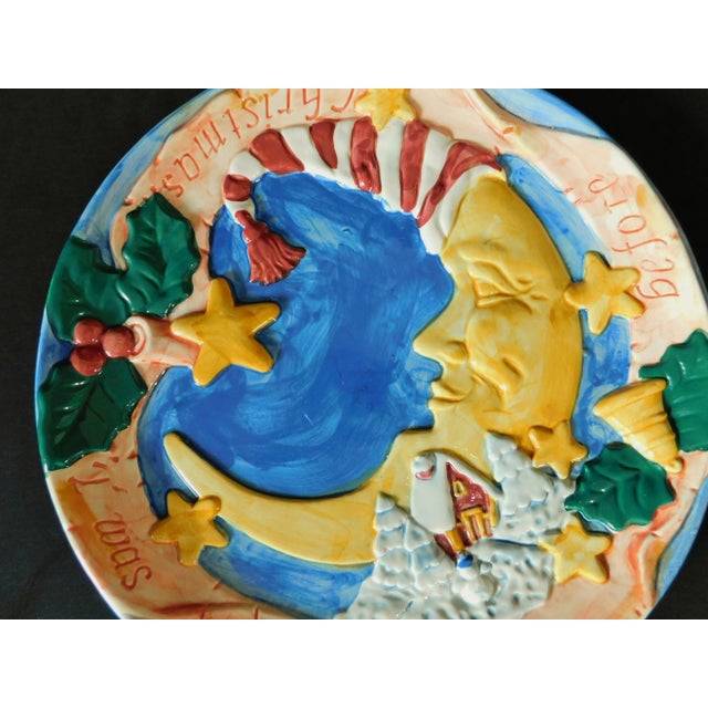 Figurative Twas the Night Before Christmas Ceramic Holiday Platter in Original Box For Sale - Image 3 of 7