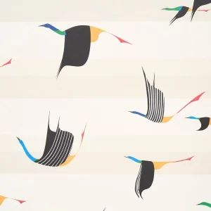 SAMPLE - Schumacher x Peg Norriss Flying West Wallpaper In Neutral
