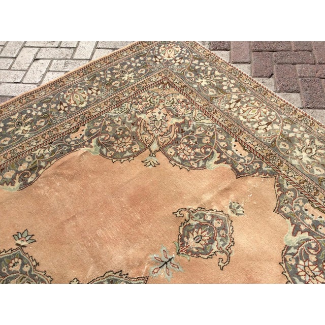 Vintage Handmade Oushak Rug - 82 " X 123" For Sale In Raleigh - Image 6 of 10