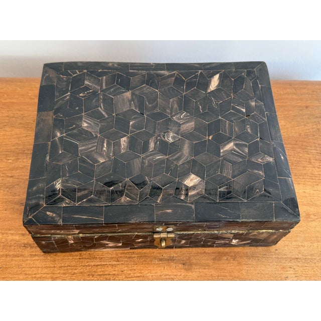 Maitland - Smith Late 20th Century Maitland-Smith Style Tessellated Bone Box For Sale - Image 4 of 12