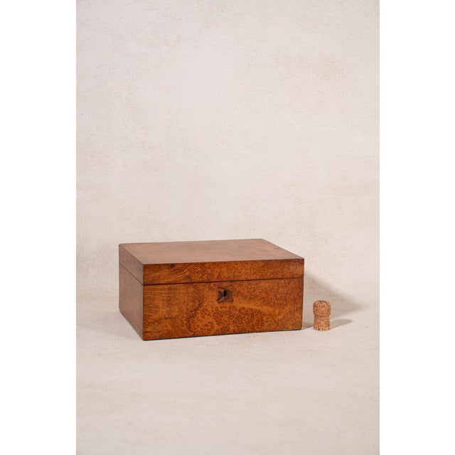 Antique English Burl Walnut Box With Red Painted Interior For Sale - Image 10 of 10