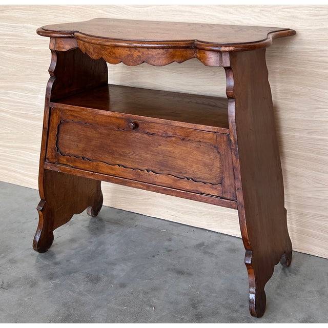 Early 20th Fall Front Door Rustic Console Table With Shelve For Sale - Image 9 of 12