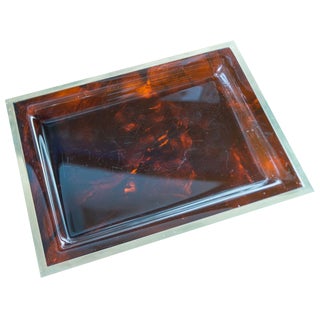Mid-Century Acrylic and Metal Tray from Christian Dior, 1970s For Sale