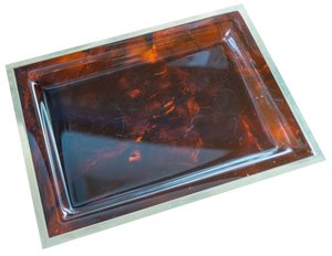 Mid-Century Acrylic and Metal Tray from Christian Dior, 1970s