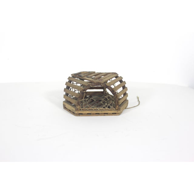 American Vintage Miniature Wood Lobster Trap For Sale - Image 3 of 11