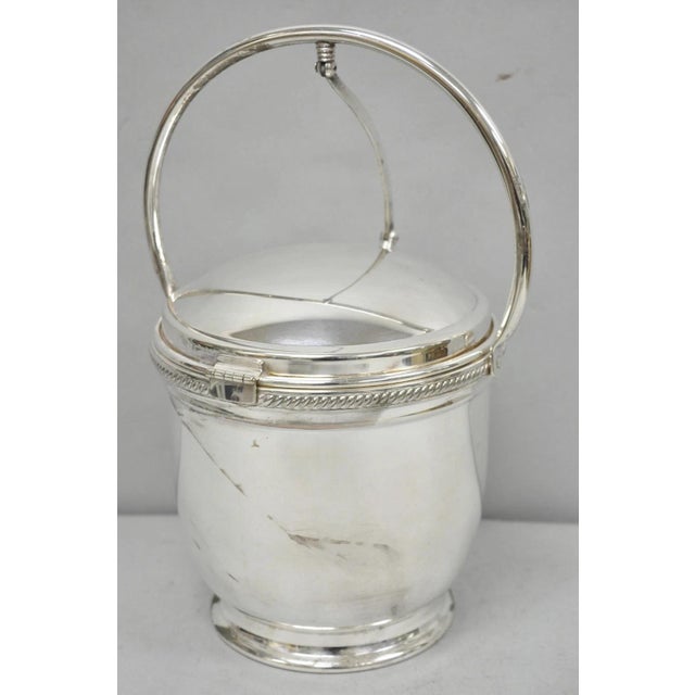 Vintage Victorian Silver Plated Reticulating Hinge Ice Bucket W/ "B" Monogram For Sale - Image 15 of 18