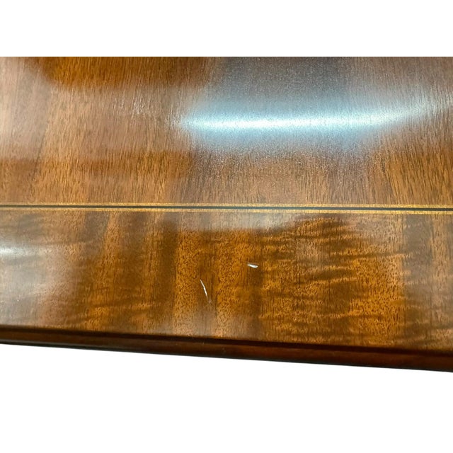 Late 20th Century Kindel Councill Banded Oval Dining Table With 2 Leaves For Sale - Image 10 of 12
