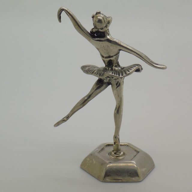 1980s Vintage Italian Handmade Genuine Silver Ballerina / Dancer Figurine Dollhouse Miniature For Sale - Image 5 of 8