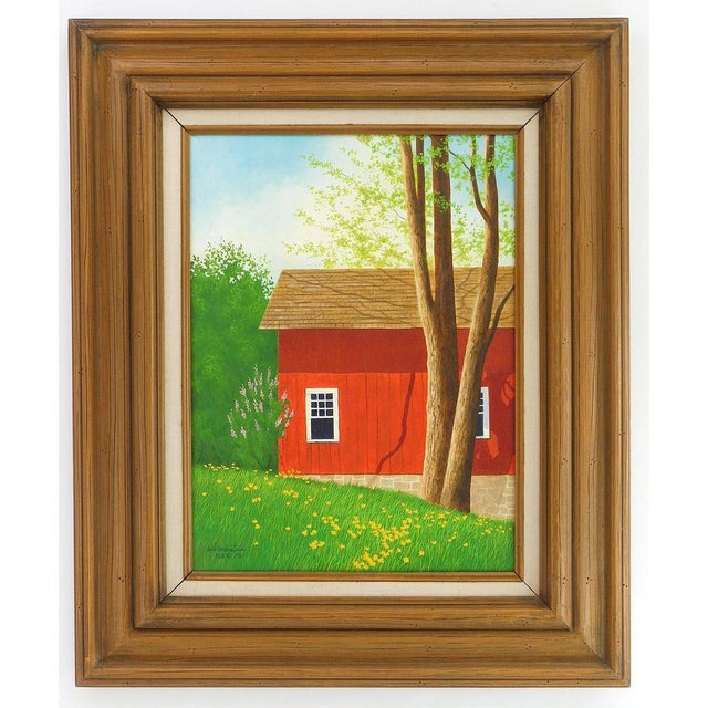 Original Signed Sid Mountain 'Ohio Spring' Oil Painting. Ohio Spring, oil on canvas, 1987. Artist signed and dated Sid...