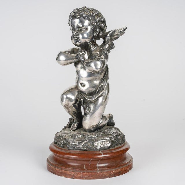 Silvered bronze sculpture by Louis Kley, 19th Century, Napoleon III period. Napoleon III period sculpture, circa 1877 by...