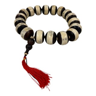 Mid 20th Century Buddhist Rosary of 18 Large Bone Beads For Sale