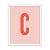 Alphabet Series in Pink, Letter C by Pencil & Paper in White Frame, XS Art Print For Sale