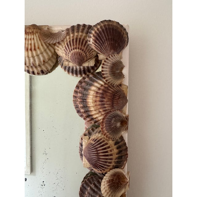 Nautical Vintage Scallop Shell Wall Mirror For Sale - Image 3 of 9