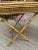 Hollywood Regency 1980s Vintage Bamboo and Wicker Folding Tray Table - 2 Pieces For Sale - Image 3 of 6