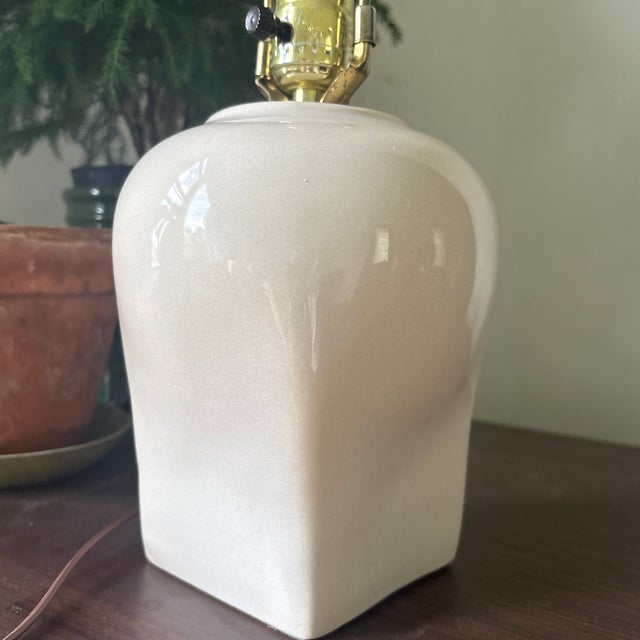 Post Modern Cream Color Ceramic Lamp For Sale - Image 10 of 10