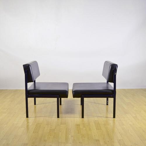 Faux Leather and Metal Frame Chairs, 1940s, Set of 2 For Sale - Image 4 of 9