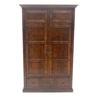 Henredon Oak Linen Press Cupboard Chest of Drawers Armoire Lots of Storage MINT For Sale