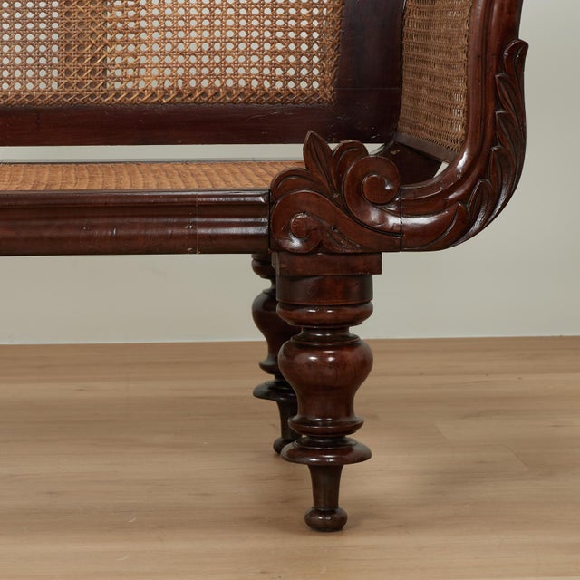 Antique British Colonial Caned Chaise Lounge For Sale - Image 9 of 12
