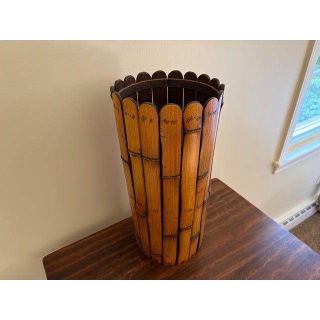1970s 1970s Bamboo Umbrella Stand in the Palm Beach Tradition For Sale - Image 5 of 12