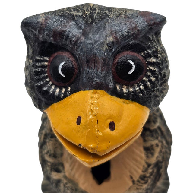 Vintage Hand-Painted Resin Owl Coin Bank, Late 20th Century For Sale In San Francisco - Image 6 of 10