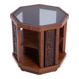 United Furniture Company Illustrata Tiki Octagon End Table Pulaski Oceanic Witco Tribal Lane Brutalist For Sale