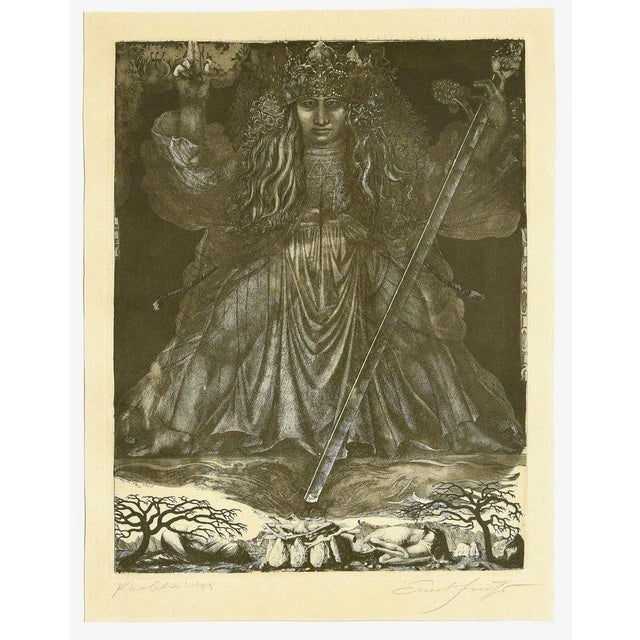 Samson, the Judge - Original Etching by Ernst Fuchs - 1960s 1960s For Sale - Image 4 of 4