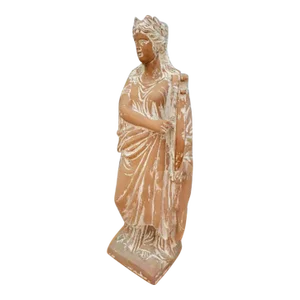 Antique Hellenistic Life Size Terracotta Statue of Goddess Playing the Harp