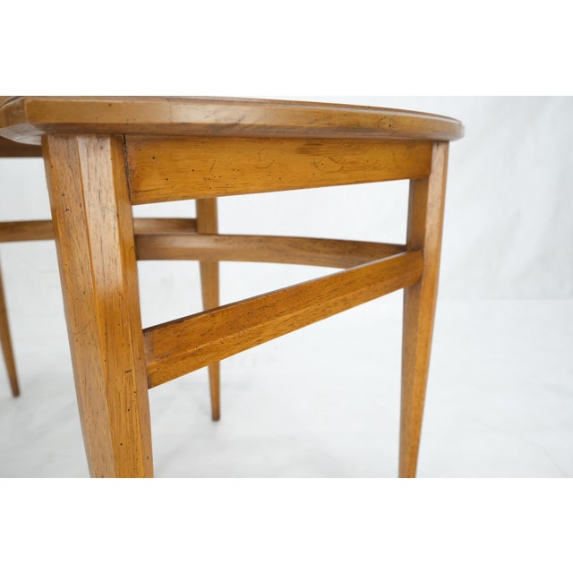 Brown Set of Mid-Century Modern Three Rounded Triangle Shape Nesting Stacking Tables For Sale - Image 8 of 14