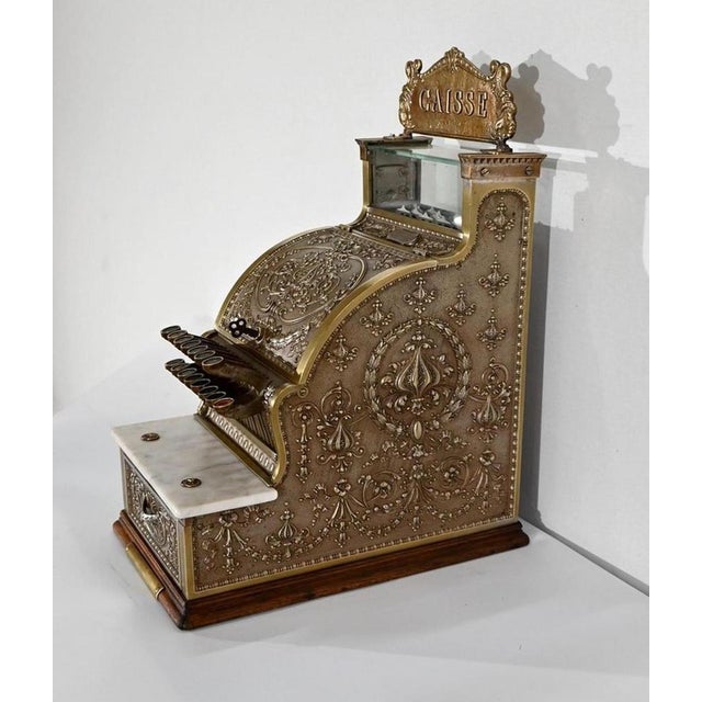 Small Early 20th Century Checked Bronze Model 312 Cash Register from National Cash Register Co For Sale - Image 3 of 18