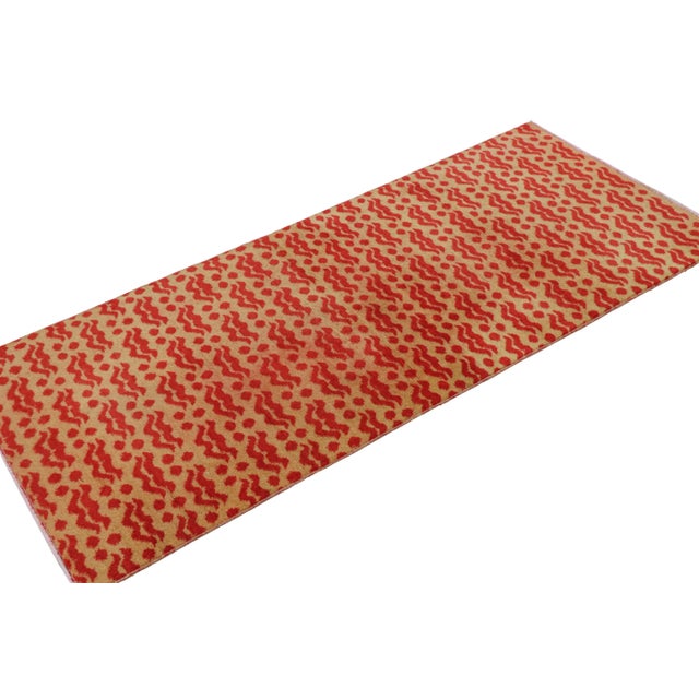 Rug & Kilim Vintage Zeki Müren Runner Rug in Beige With Red Cintamani Motifs | Rug & Kilim For Sale - Image 4 of 7