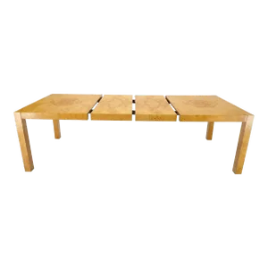 Parson Burl Walnut Rectangle Lane Furniture Dining Table w/ Two Leaves