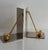 A pair of mid-century brass golf themed bookends featuring a club and ball with squared back. Please see condition details...