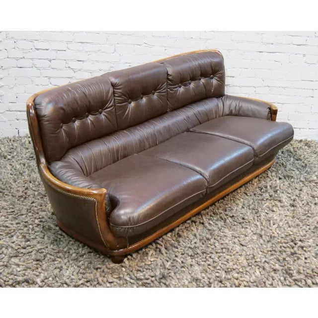 1950s Arts & Crafts Style Leather Sofa, 1950s For Sale - Image 5 of 18