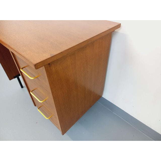 1960s Vintage Desk in Wood and Black Metal, 1960s For Sale - Image 5 of 16
