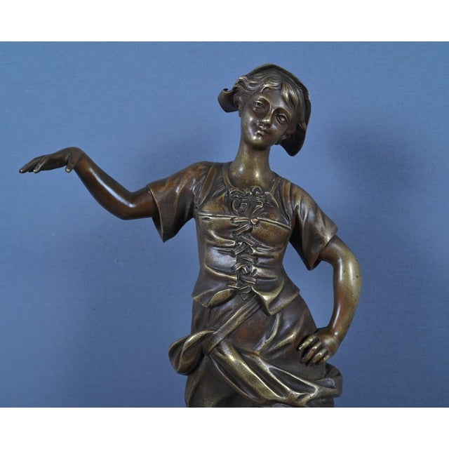 Metal Bronze Fisherwoman by Giraud, 19th Century For Sale - Image 7 of 17